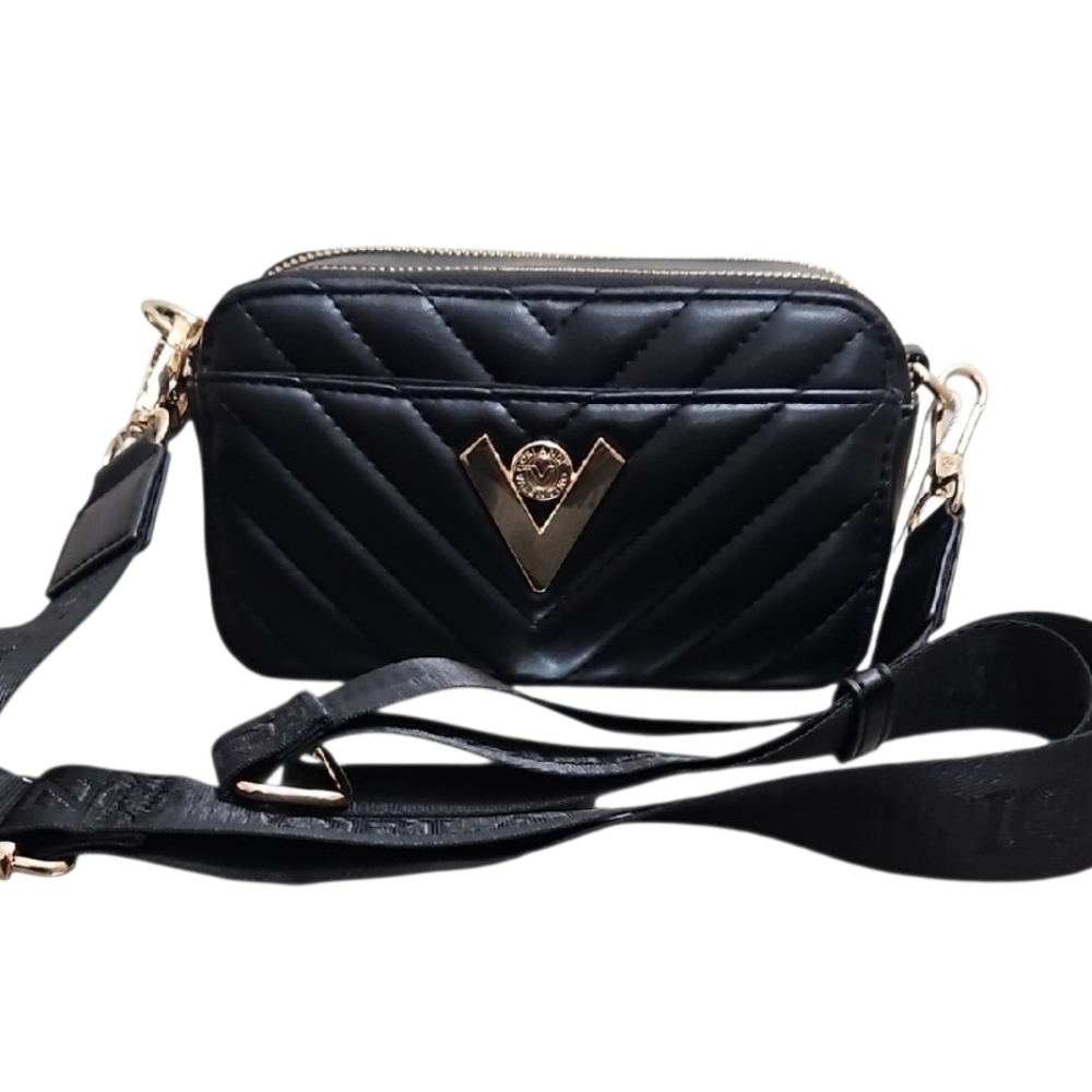 Black Quilted Crossbody Bag